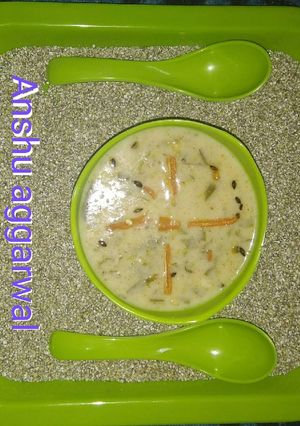 A picture of Bajra palak soup.