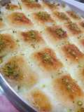 بسبوسة كاروهات بالقشطة