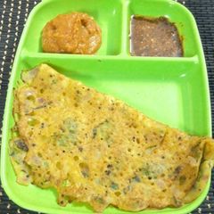 A picture of Maize flour Dosa / Corn flour dosa.