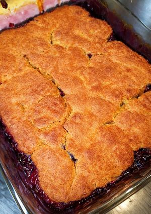 A picture of Blackberry Cobbler.