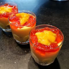Mango Custard Shots #Mangomasti A picture of Mango Custard Shots #Mangomasti.