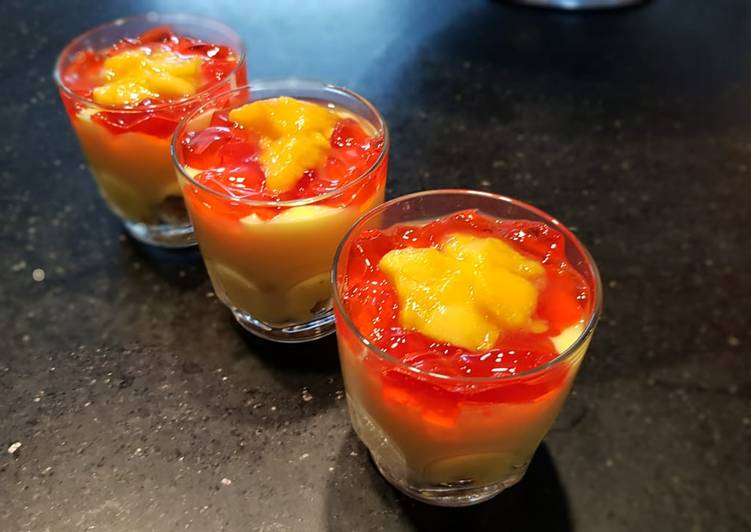 Easiest Way to Make Homemade Mango Custard Shots #Mangomasti