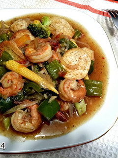 Foto resep Udang Tofu Cah Paprika