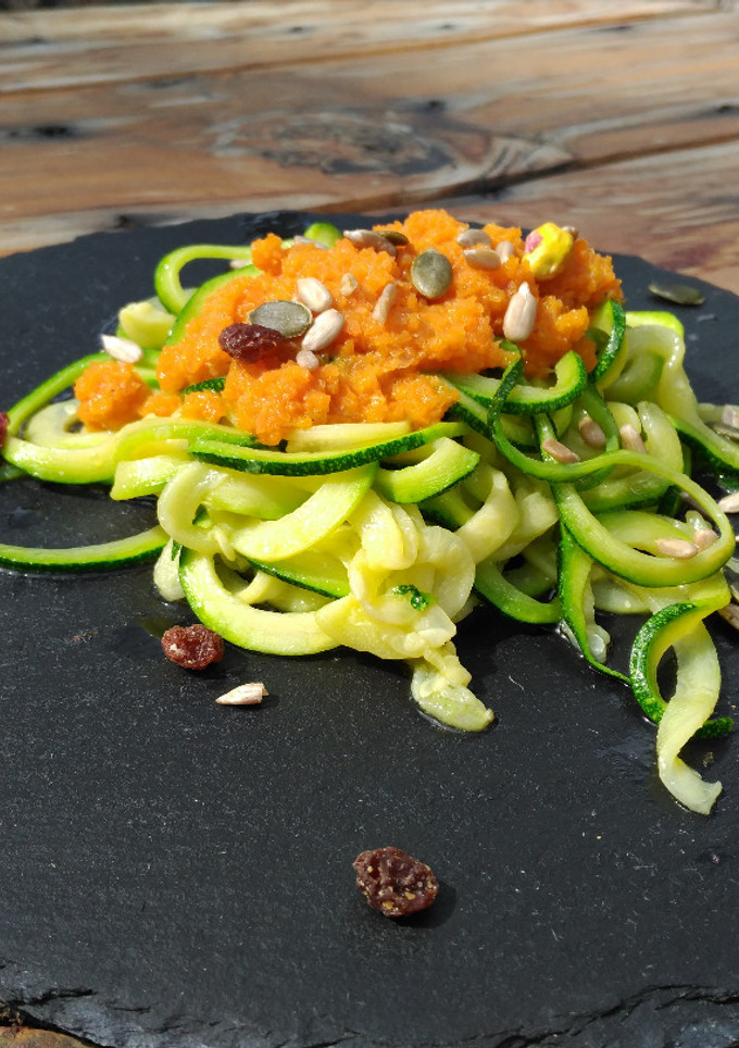 Una foto de Receta Vegana: Tallarines de Calabacín