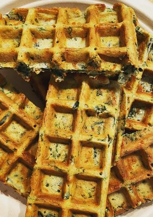 Une photo de Gaufre épinards comté