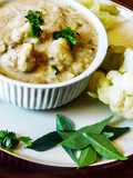 Cauliflower white Korma Malabar masala curry