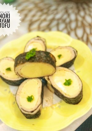 Foto resep 100. Resep DIET/MPASI Rolade Nori AyamTofu Haucee😘