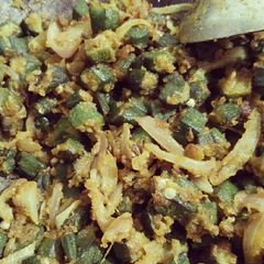 Besan wali bhindi pyaaj A picture of Besan wali bhindi pyaaj.