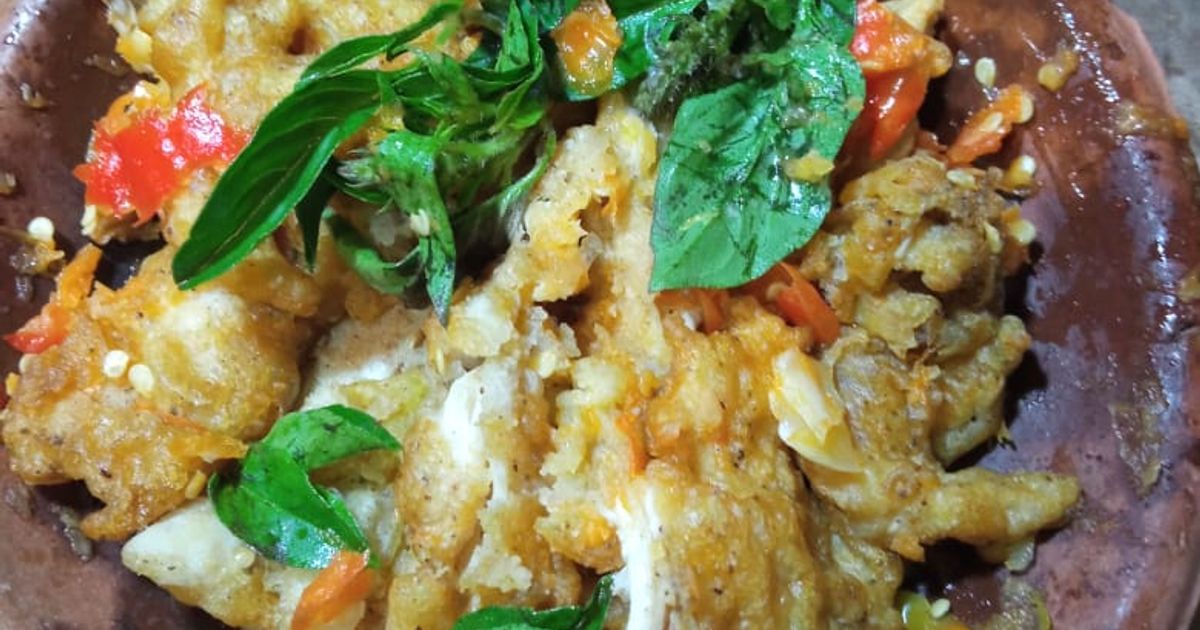 Ayam penyet sambal bawang