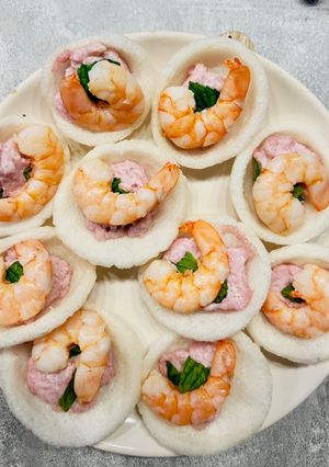 Une photo de Chips de Crevettes 🦐 au Tarama et à la menthe