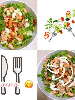 Hình của món Salad cá hồi.