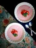 Strawberry Bhappa DOI (Steamed Strawberry Curd/ Yoghurt)