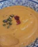 Crema de anco, pistachos y mostaza