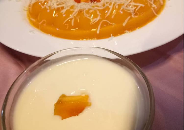 makanan Mango pudding with cheese vla yang Sempurna