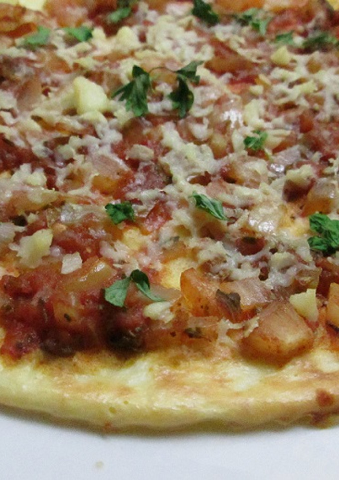 Una foto de Pizza con masa de queso dietética