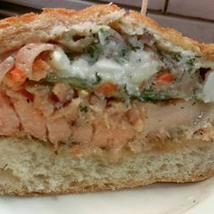 A picture of Greek Salmon Panini.