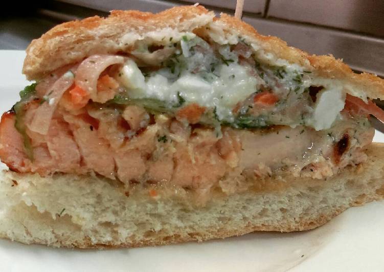 Recipe of Award-winning Greek Salmon Panini