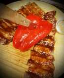 Costillas Embrujadas con corazón de Pimiento rojo y Bourbon bbq