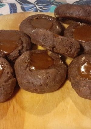 Una foto de Pepas de chocolate y dulce de leche!!