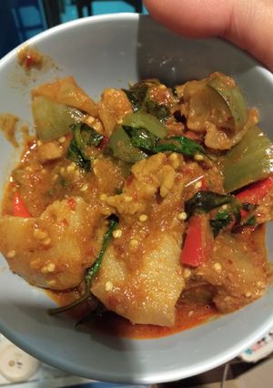 รูปของ ผัดเผ็ดหมูสามชั้นใส่มะเขือ