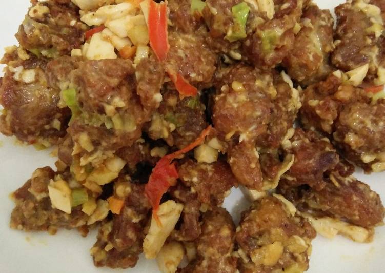 Cara Gampang Membuat Ayam saus telur asin / utk bekal praktis, Sempurna