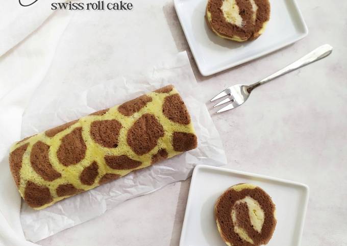 Giraffe swiss roll cake
