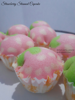 Foto resep Strawberry Steamed Cake | Bolu Kukus Strawberry
