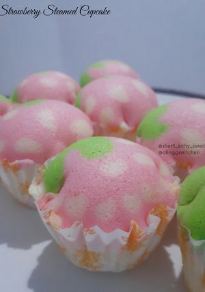 Foto resep Strawberry Steamed Cake | Bolu Kukus Strawberry