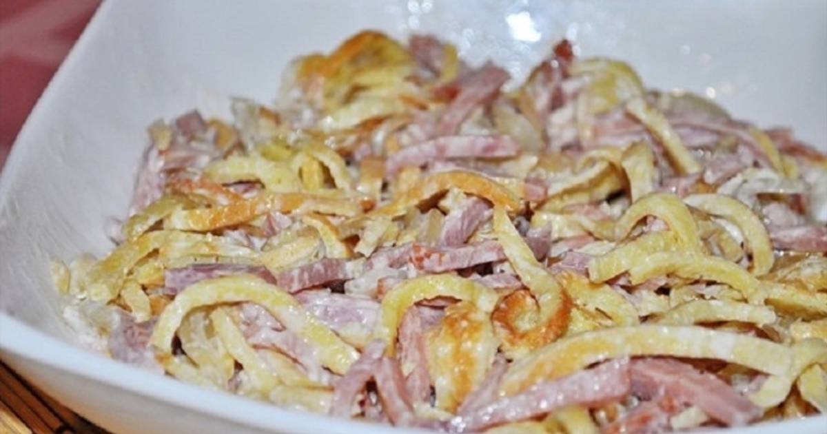 Рецепт Блинного Салата С Курицей Фото