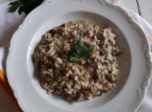 Foto di Risotto con funghi e carne macinata