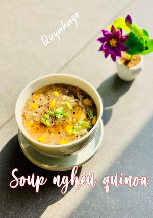 Hình của món Soup nghêu quinoa.