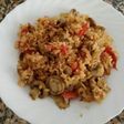 Arroz integral con champiñones y tomate