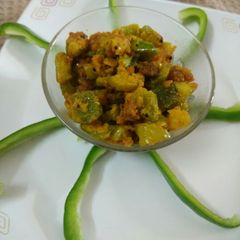 A picture of Cucumber- Capsicum Sabji.