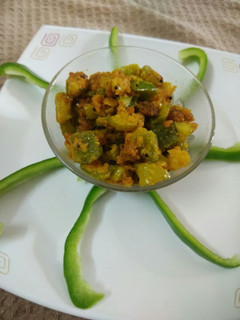 A picture of Cucumber- Capsicum Sabji.