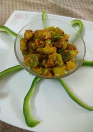 A picture of Cucumber- Capsicum Sabji.