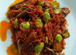 Foto resep Balado terong pete dan teri nasi