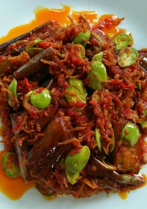 Foto resep Balado terong pete dan teri nasi