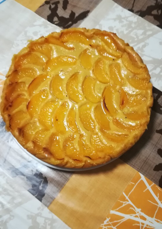 Una foto de Tarta de melocotón en almíbar fácil y rápida