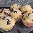 Muffins de arándanos con crumble