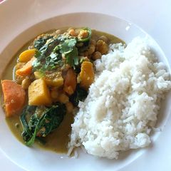 Butternut squash, sweet potato & Chickpea curry A picture of Butternut squash, sweet potato & Chickpea curry.