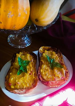 Una foto de Calabaza rellena