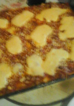 Una foto de Lasagna con panqueques