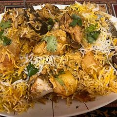 A picture of Eid special chicken biryani.