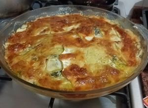 Una foto de Torta de queso y espinaca