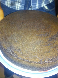 A picture of Valentine chocolate cake.