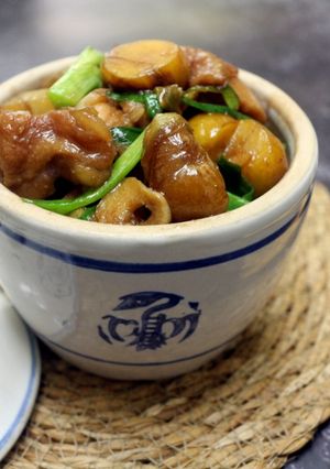 醬燒栗子蔥雞丁 的食譜成品照片