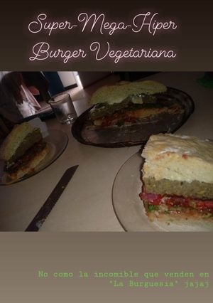 Una foto de Súper Hamburguesa Ovo-Vegetariana ❤🍔