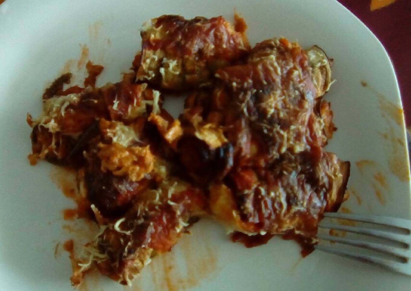 Canelones de berenjena y atún