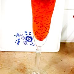 Red sharbat with Tukh Malanga A picture of Red sharbat with Tukh Malanga.