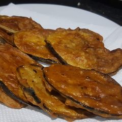 A picture of Crispy fried egg plant.